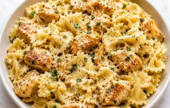 Garlic Butter Chicken Bowtie Pasta