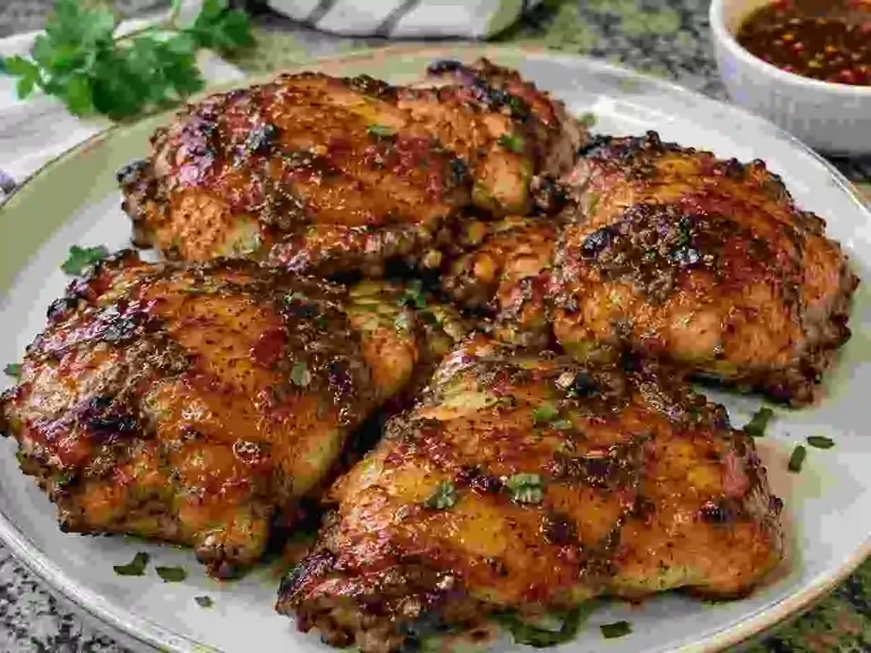 Easy Hot Honey Chicken Thighs in Air Fryer
