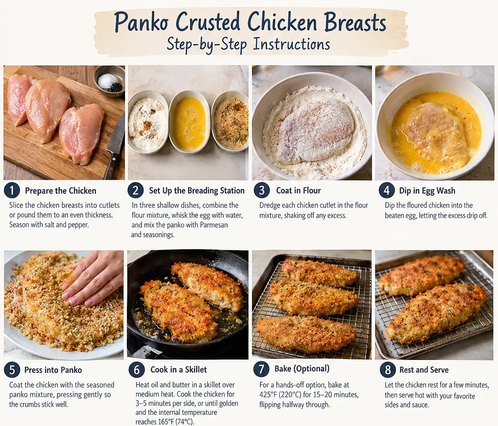 Step By Step Instruction for Panko Chicken Breast