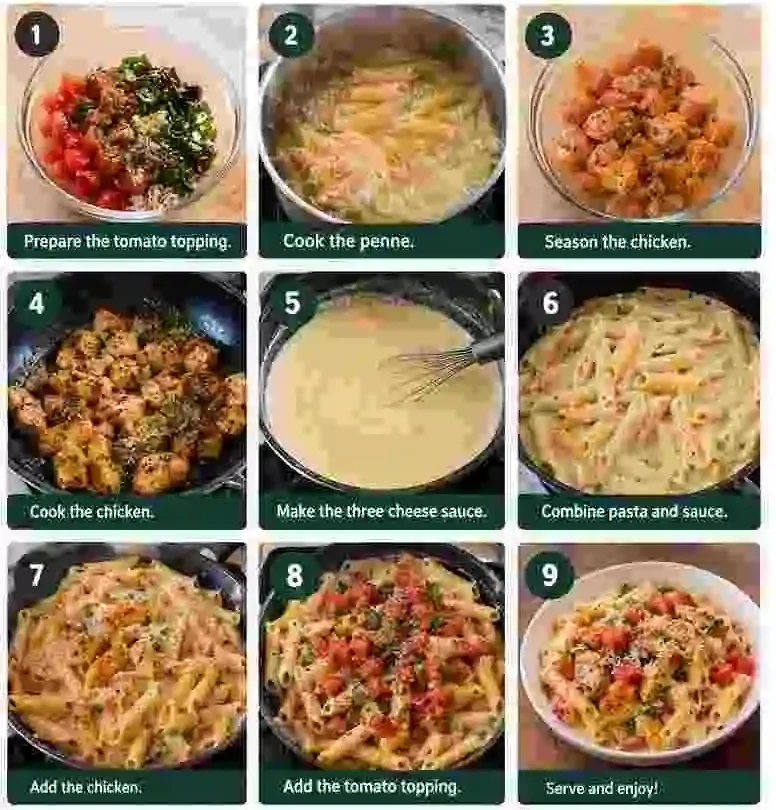 Step By step Instruction of Chicken Penne Recipe